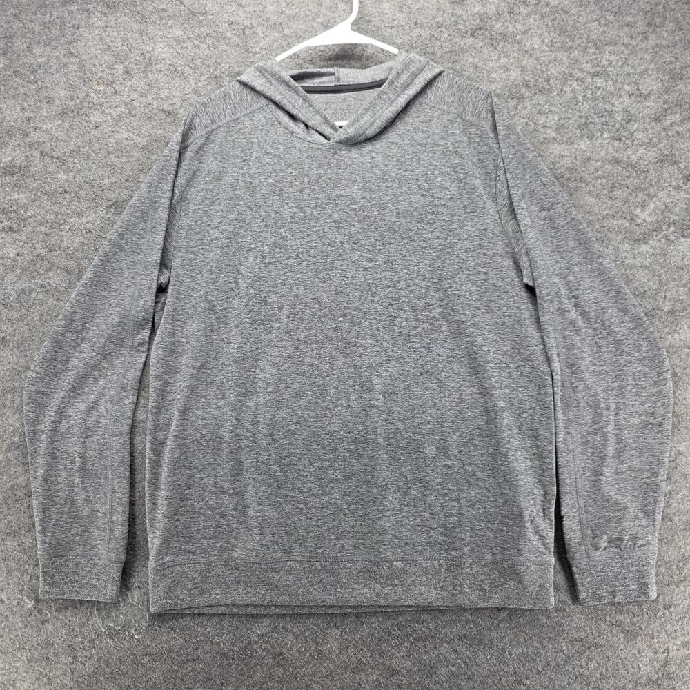 Fabletics Hoodie Womens L Gray Pullover Hooded Lightweight Stretch Fleece
